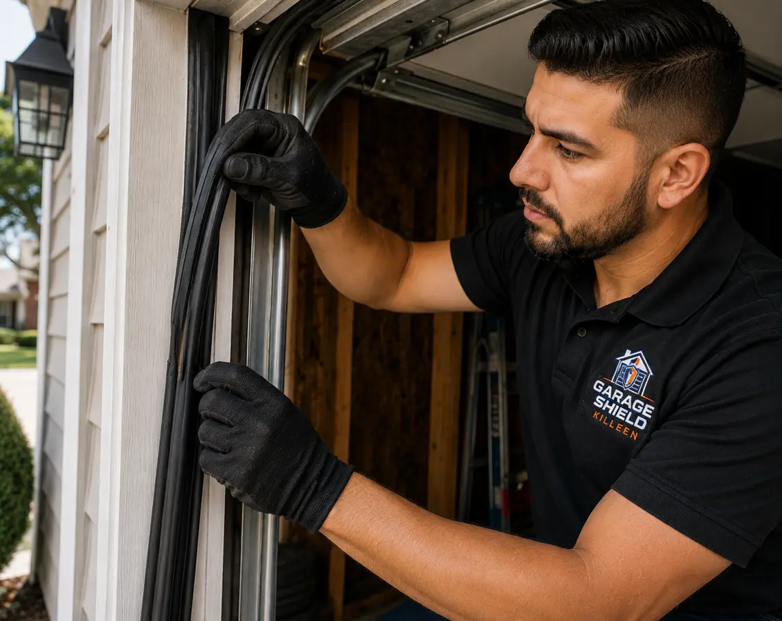 We replaced the garage door weather seal